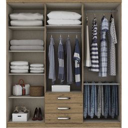 Guarda-Roupa Casal 6 Portas 3 Gavetas Caju Henn - 2 Guarda-Roupa Casal 6 Portas 3 Gavetas Caju Henn - 2