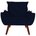 Poltrona Opala Decorativa Veludo Azul Marinho - D'Rost