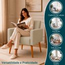Ver imagem 5 de Kit 2 Poltronas Decorativa para Sala Recepção Manicure Consultório Escritório Nina Tecido Suede