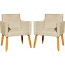 Ver imagem 2 de Kit 2 Poltronas Decorativa para Sala Recepção Manicure Consultório Suede