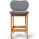 Ver imagem 5 de Banqueta Baixa Bar Cozinha Sala Jantar Fixa Betta L02 Imbuia Linho Cinza Escuro - Lyam Decor Banquet