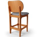 Ver imagem 7 de Banqueta Baixa Bar Cozinha Sala Jantar Fixa Betta L02 Imbuia Linho Cinza Escuro - Lyam Decor Banquet