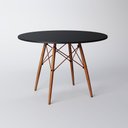 Ver imagem 1 de Mesa Eiffel Wood Cobre Tampo de Madeira 90 Cm Preto Asturias - Cor: Marrom