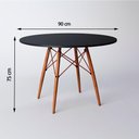 Ver imagem 2 de Mesa Eiffel Wood Cobre Tampo de Madeira 90 Cm Preto Asturias - Cor: Marrom