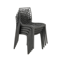 Ver imagem 2 de Kit Cadeira de Jantar Empilhável Gruvyer Preto:Kit 06 un/Preto