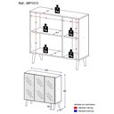 Ver imagem 5 de Aparador Buffet 3 Portas com Espelho Retrô Vegas Multimóveis MP1013 Preto/Branco