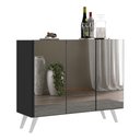 Ver imagem 3 de Aparador Buffet 3 Portas com Espelho Retrô Vegas Multimóveis MP1013 Preto/Branco