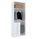 Ver imagem 1 de MÓDULO CLOSET COM 6 GAVETAS E CABIDEIRO DUPLO A250XL95XP50 M371.B MUNDI MOVEIS