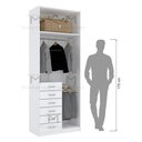 Ver imagem 5 de MÓDULO CLOSET COM 6 GAVETAS E CABIDEIRO DUPLO A250XL95XP50 M371.B MUNDI MOVEIS