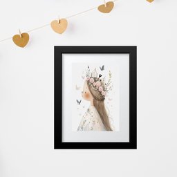 Quadro Infantil Grande Princesinha - 60x48cm:moldura Preta - 1