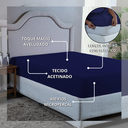 Ver imagem 3 de Lençol Super King com Elástico 400 Fios Toque Aveludado Extra Macio 01 Peça:azul Marinho