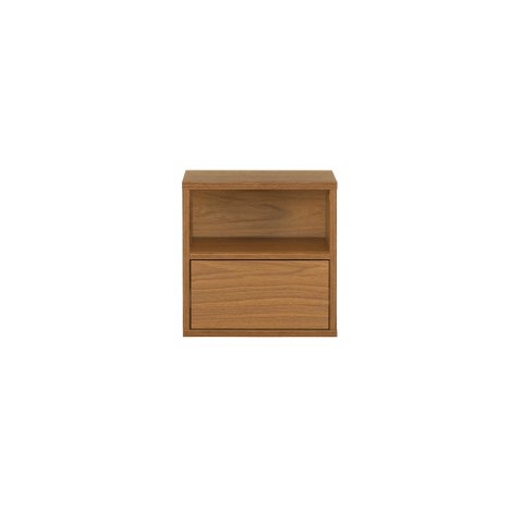 Mesa de Cabeceira Har Suspensa 1 Gaveta 1 Nicho 33 cm X 36 cm Louro Freijó