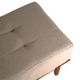 Banco Decorativo Recamier Lounge para Sala e Quarto em Linho - Bege Claro - 3