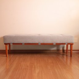 Banco Decorativo Recamier Lounge para Sala e Quarto em Linho - Bege Claro - 5