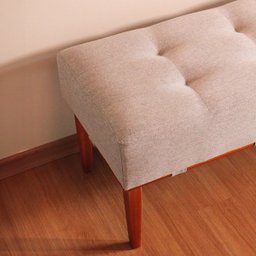 Banco Decorativo Recamier Lounge para Sala e Quarto em Linho - Bege Claro - 6