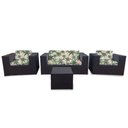 Ver imagem 1 de Conjunto Bora Bora Escuro - 1 Sofá 2 Lugares + 2 Poltronas + 1 Mesa de Centro - Fiji