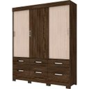 Ver imagem 4 de Guarda-Roupa Solteiro 3 Portas de Correr 6 Gavetas Flex Color Briz