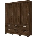 Ver imagem 5 de Guarda-Roupa Solteiro 3 Portas de Correr 6 Gavetas Flex Color Briz