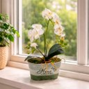 Ver imagem 2 de Arranjo Orquídeas Decoração Centro Mesa Flores Jardim 37cm Home