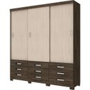 Ver imagem 4 de Guarda-Roupa Casal 3 Portas de Correr 9 Gavetas Uran Henn