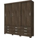 Ver imagem 5 de Guarda-Roupa Casal 3 Portas de Correr 9 Gavetas Uran Henn