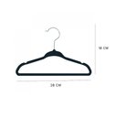 Ver imagem 3 de Kit 5 Cabides de Veludo Antideslizantes Ultrafinos Infantil Paramount 28 Cm Cor:preto