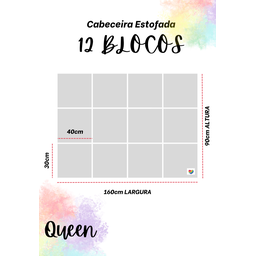 Cabeceira Estofada Queen 12 Blocos Não É Segredo Linho Palha 160x90 - 4