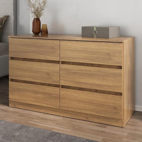 Cômoda com 6 Gavetas 120cm Multimóveis Mp4396 Madeirado
