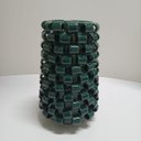 Ver imagem 5 de Vaso Decorativo Enfeite Casa Home&Co Cerâmica 30x19x19cm Azul Petroleo