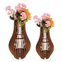Ver imagem 1 de Vaso de Chão Decorativo Grande Andromeda Mdf:marrom/kit com 2 - 85x30cm e 70x25cm