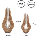 Ver imagem 2 de Vaso de Chão Decorativo Grande Andromeda Mdf:marrom/kit com 2 - 85x30cm e 70x25cm