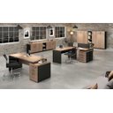 Ver imagem 3 de Mesa Escritório em L com Gaveteiro 1,50x1,50M - Webstart - Nogal Sevilha/Preto - 21416