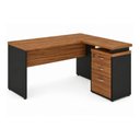 Ver imagem 5 de Mesa Escritório em L com Gaveteiro 1,50x1,50m Workstart Nogal Sevilha/Preto