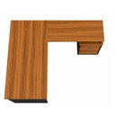 Ver imagem 3 de Mesa Escritório em L com Gaveteiro 1,50x1,50m Workstart Nogal Sevilha/Preto