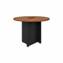 Ver imagem 4 de Mesa de Reunião Redonda Work Start com Caixa de Tomadas -1,10x1,10x0,74m - Nogal Sevilha/Preto