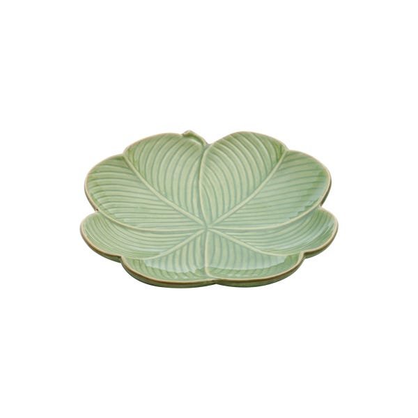 Folha Decorativa Cerâmica Trevo Quatro Folhas Verde 20cm Lyor - 2
