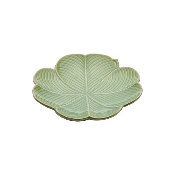 Folha Decorativa Cerâmica Trevo Quatro Folhas Verde 20cm Lyor - 1