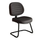 Ver imagem 2 de Cadeira Executiva Costurada Base em "S" Preta - Corino Preto