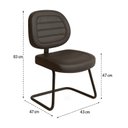 Ver imagem 7 de Cadeira Executiva Costurada Base em "S" Preta - Corino Preto