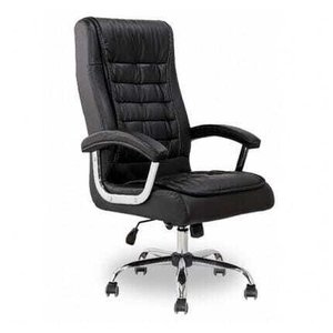 Poltrona Presidente Relax Luxo Assento com Mola Preta Hosanah