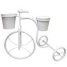 Bicicleta floreira branca 2 vasos barro 53x39x 30cm Monte Real - 1