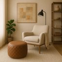 Ver imagem 1 de Puff Dekorien 70cm Corano Caramelo Alto Acabamento