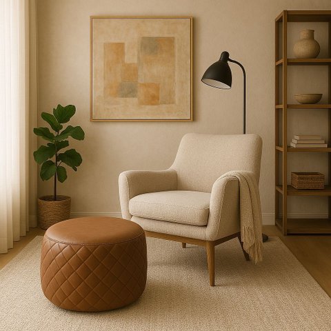 Puff Dekorien 70cm Corano Caramelo Alto Acabamento