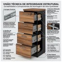 Ver imagem 7 de Arquivo 4 Gavetas Pasta Suspensa Workstart Nogal Sevilha/Preto 21410