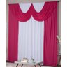 Cortina Paris 2,00 X 1,60 Sala Quarto Decoração com Bando Malha Gel Branco e Pink - 2