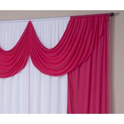 Cortina Paris 2,00 X 1,60 Sala Quarto Decoração com Bando Malha Gel Branco e Pink - 3