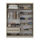 Ver imagem 4 de Guarda-Roupa Solteiro 100% MDF 4 Portas Brescia Bege/Panna
