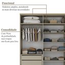 Ver imagem 5 de Guarda-Roupa Solteiro 100% MDF 4 Portas Brescia Bege/Panna