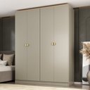 Ver imagem 1 de Guarda-Roupa Solteiro 100% MDF 4 Portas Brescia Bege/Panna