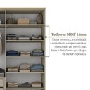 Ver imagem 6 de Guarda-Roupa Solteiro 100% MDF 4 Portas Brescia Bege/Panna
